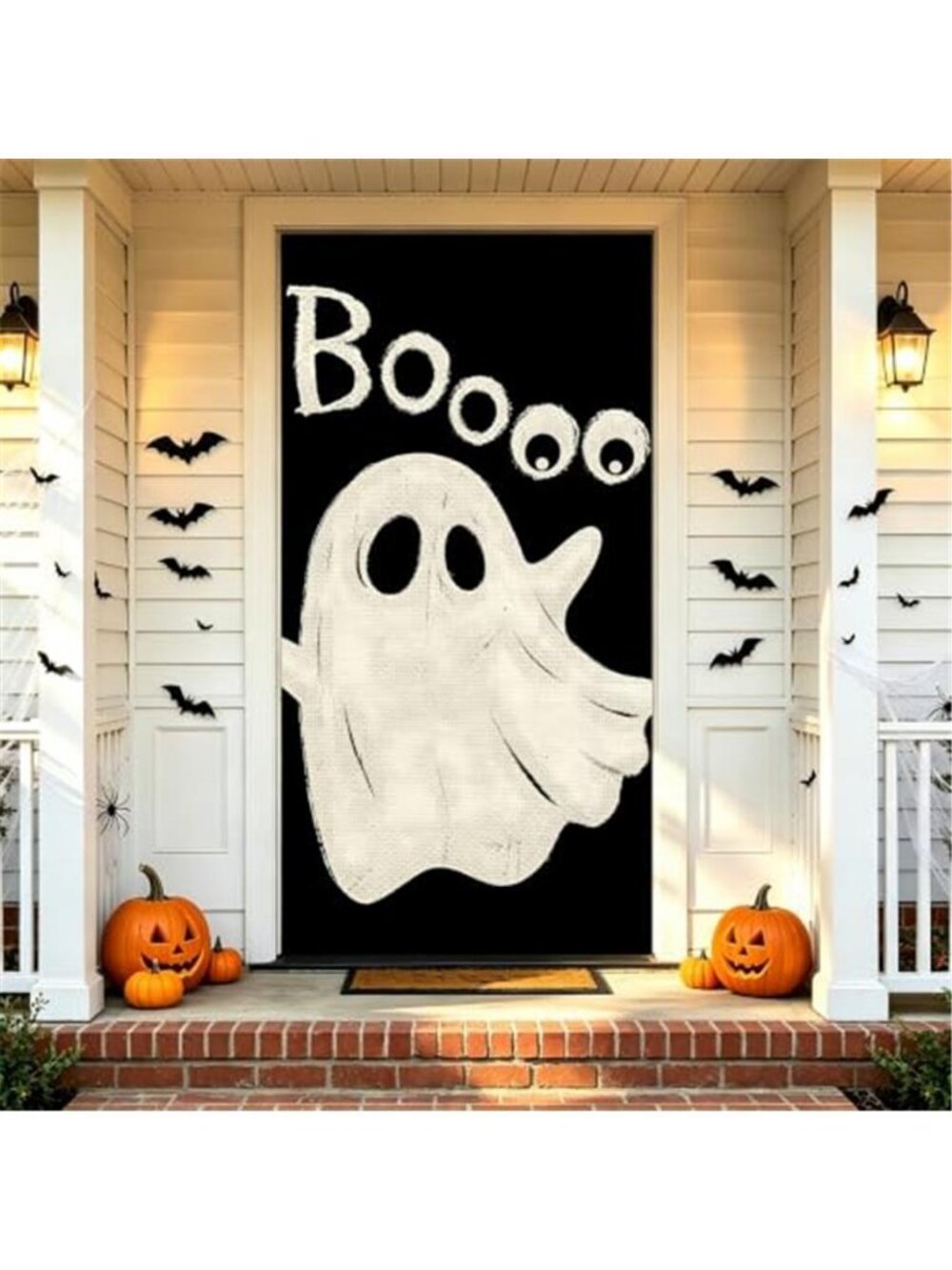 Halloween Door Cover - Cute Spooky Boo Ghost Door Banner, 71"X35"